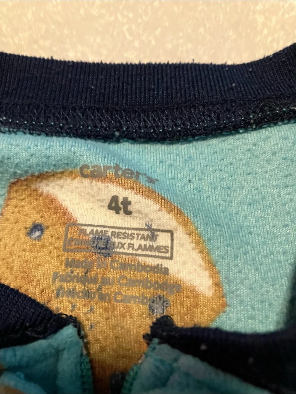 Carter's Teal Bear Print Footed One-Piece Pajamas